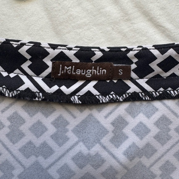 J. McLaughlin Black and White Geometric Print Stretch Knit Dress Size Small - Picture 8 of 10